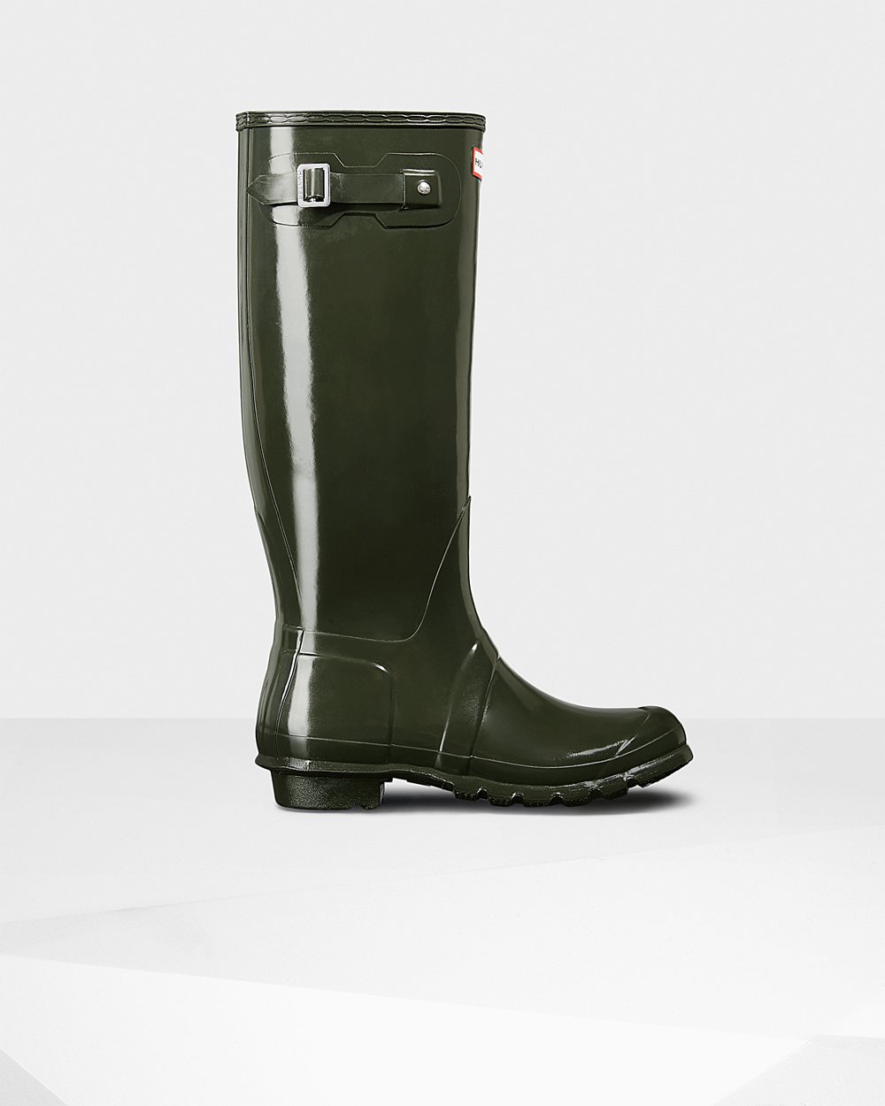 Hunter Mujer Original Gloss - Botas de Lluvia Verde Oscuro Oliva - 468-TCZWNH